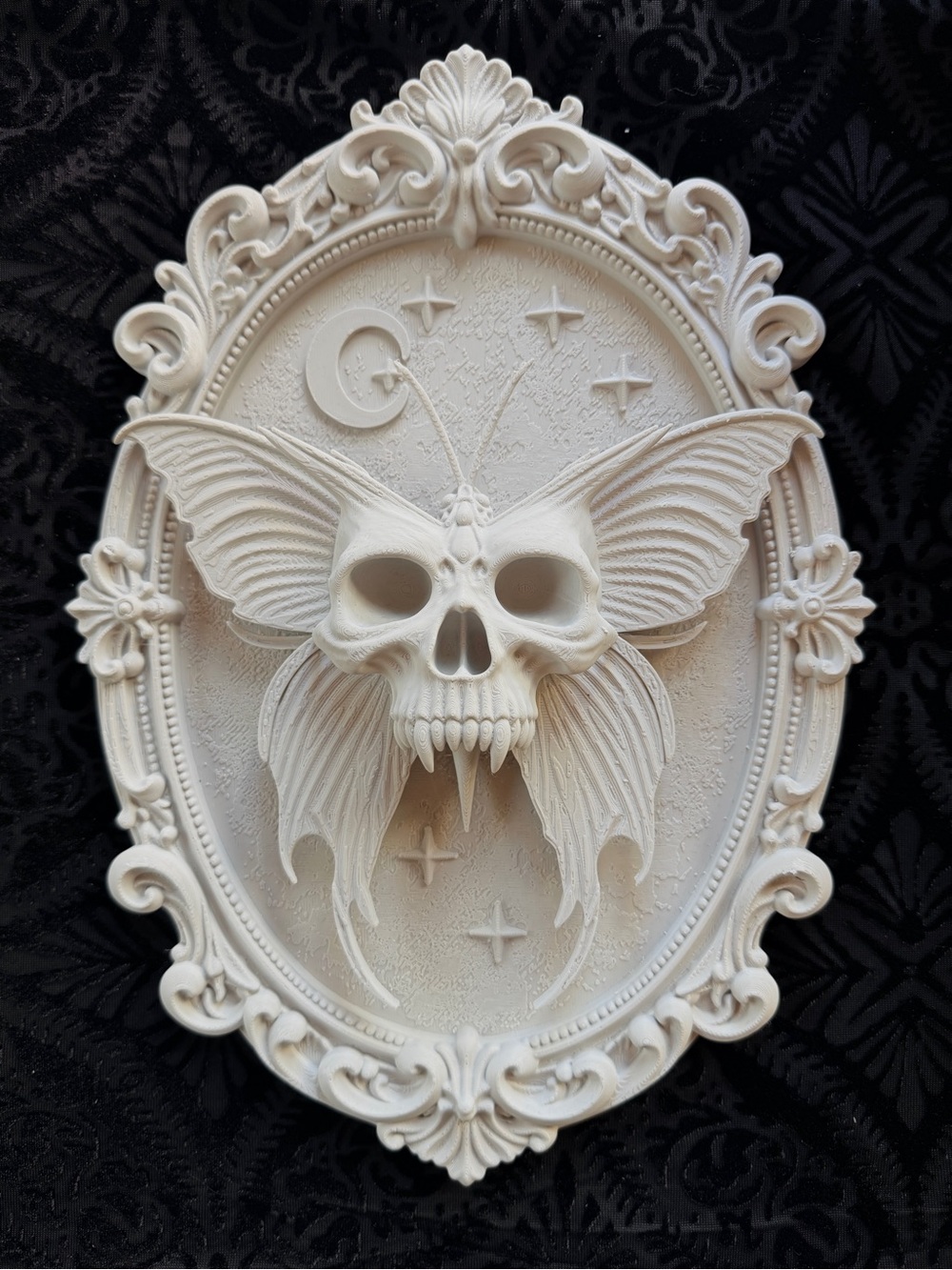 Vampire Moth Skull - Victorian Frame Wall Plaque